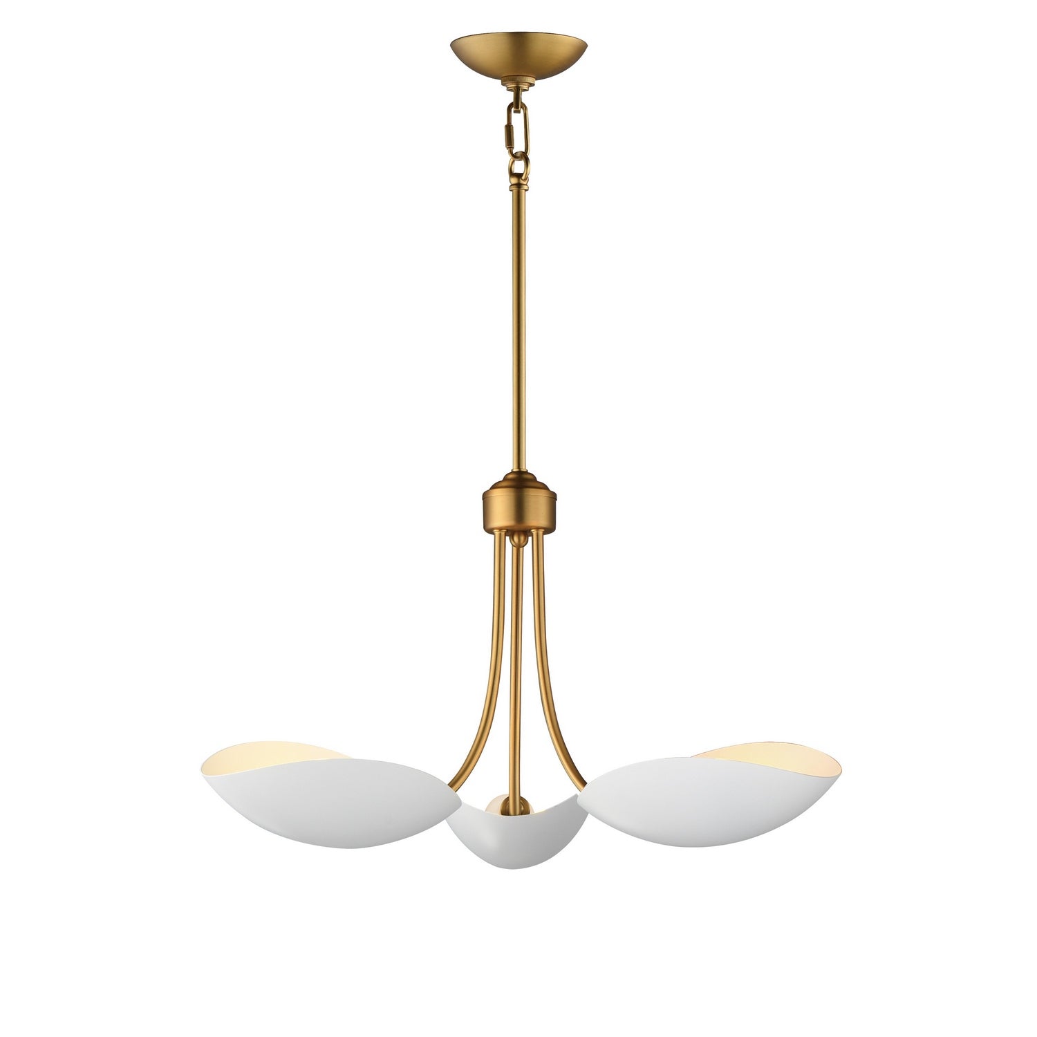 Maxim Lighting 10824WTNAB Maris Pendant in White/Natural Aged Brass