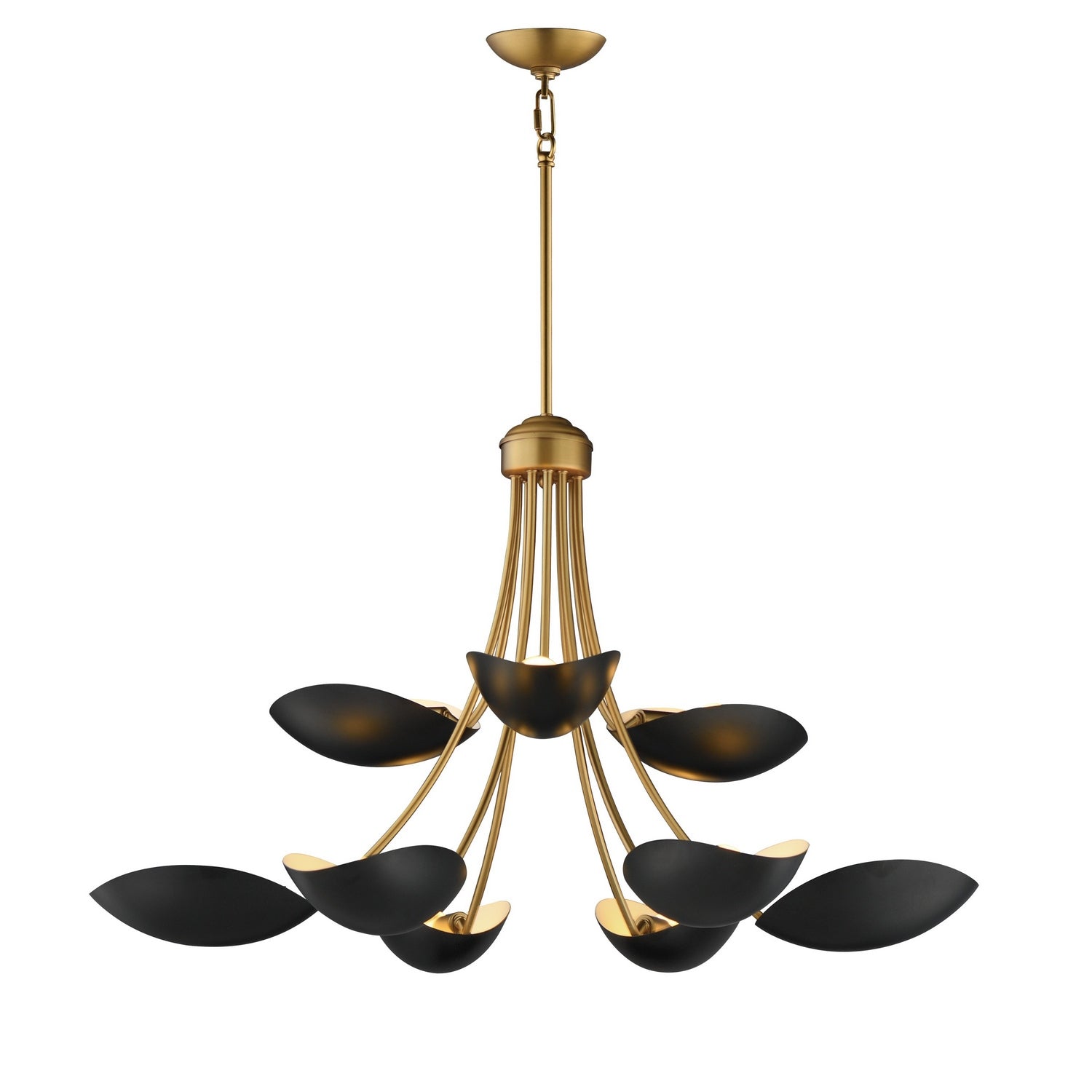 Maxim Lighting 10829BKNAB Maris Chandelier in Black / Natural Aged Brass