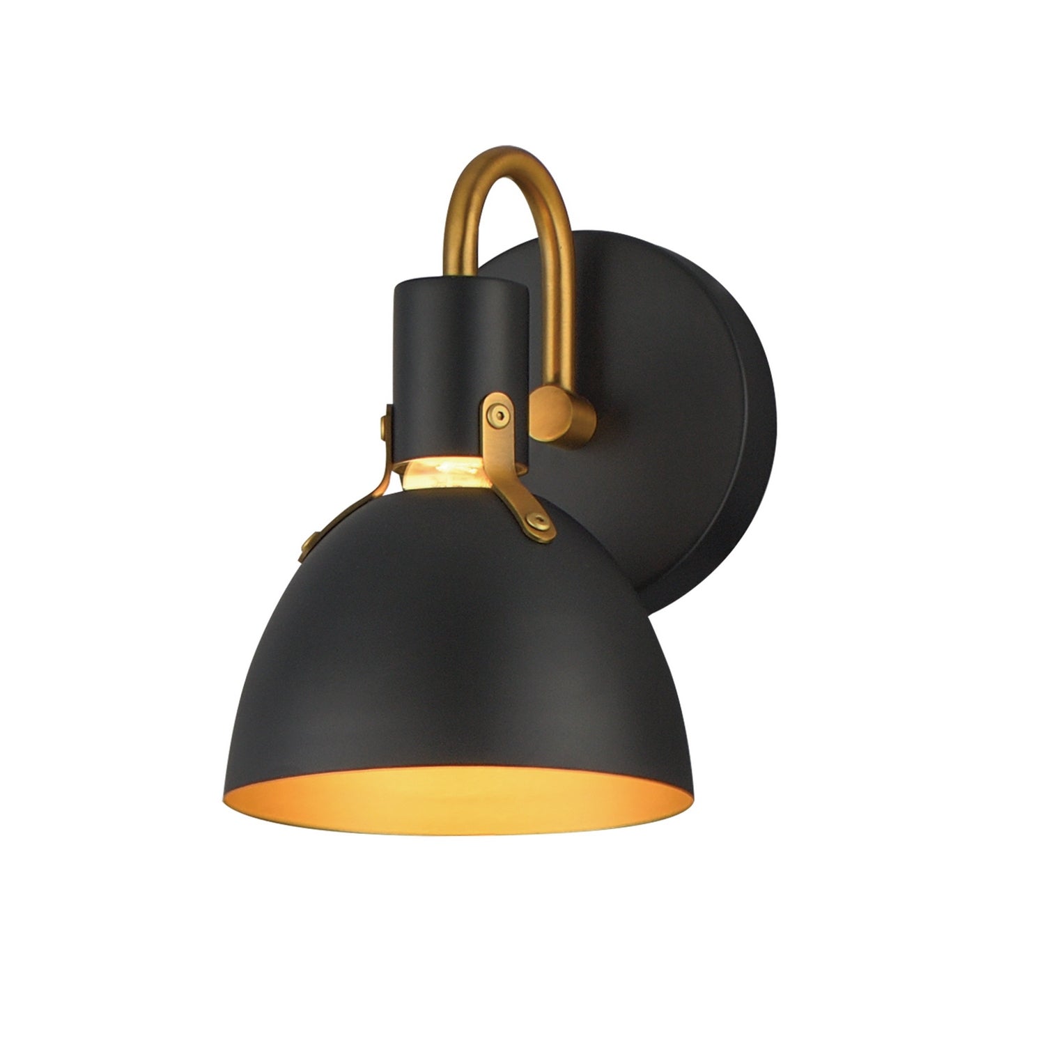 Maxim Lighting 12341BKAB Dusk Wall Sconce in Black / Antique Brass