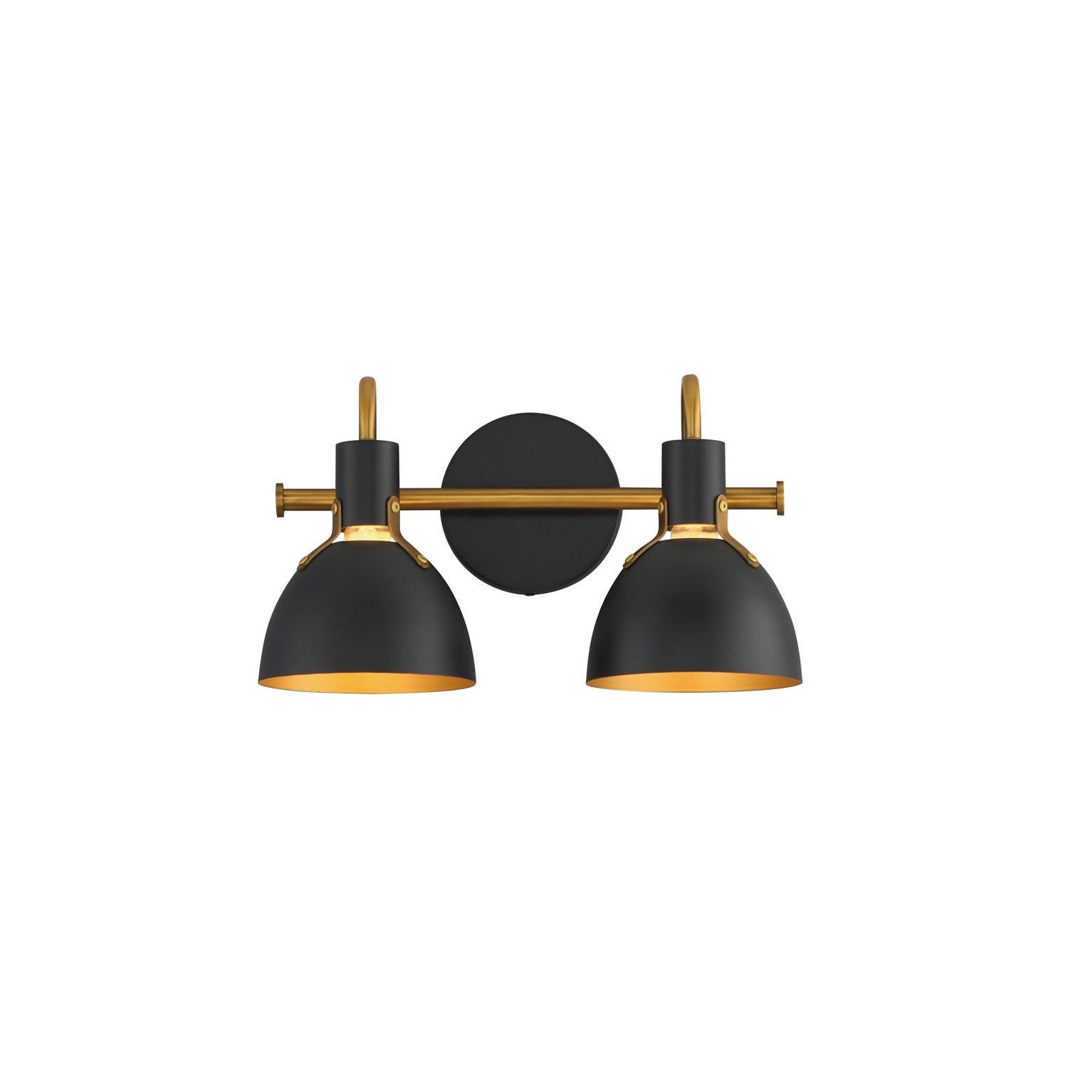Maxim Lighting 12342BKAB Dusk Wall Sconce in Black / Antique Brass
