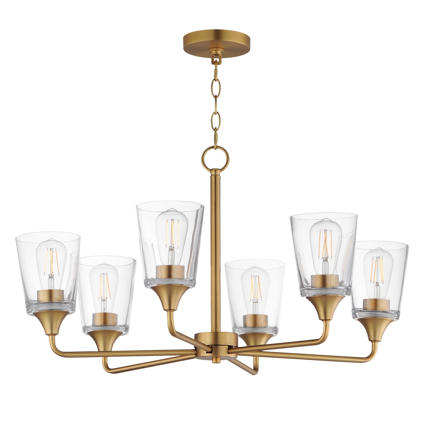 Maxim Lighting 12876CLNAB Hudson Chandelier in Natural Aged Brass