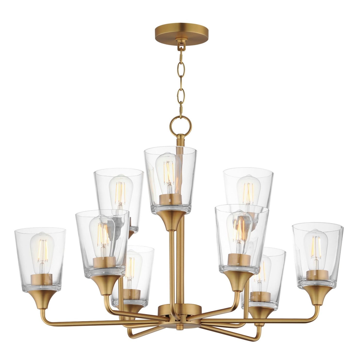 Maxim Lighting 12879CLNAB Hudson Chandelier in Natural Aged Brass