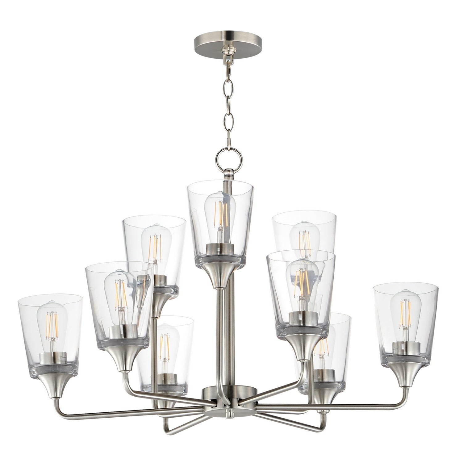 Maxim Lighting 12879CLSN Hudson Chandelier in Satin Nickel
