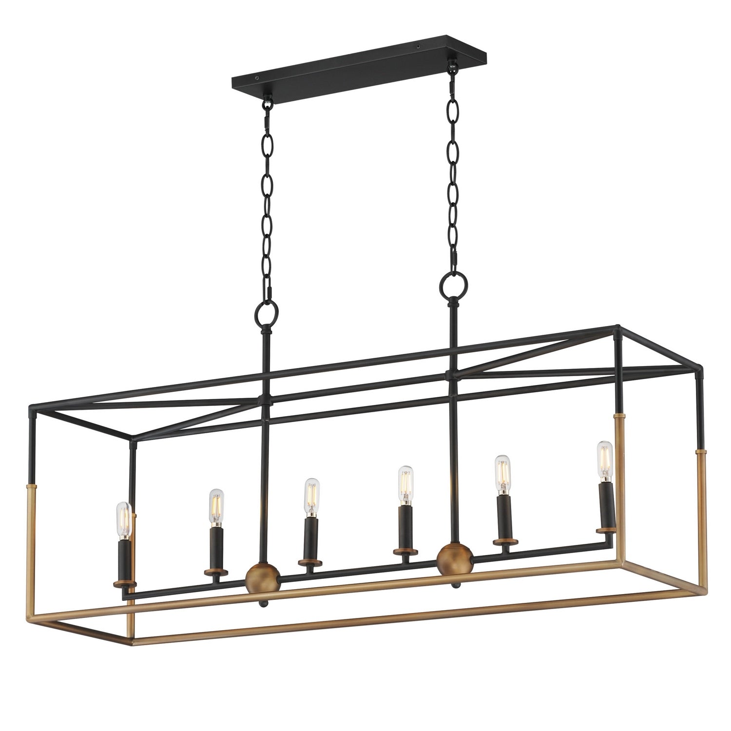 Maxim Lighting 28626BKWBR SoHo Linear Pendant in Black/Weathered Brass