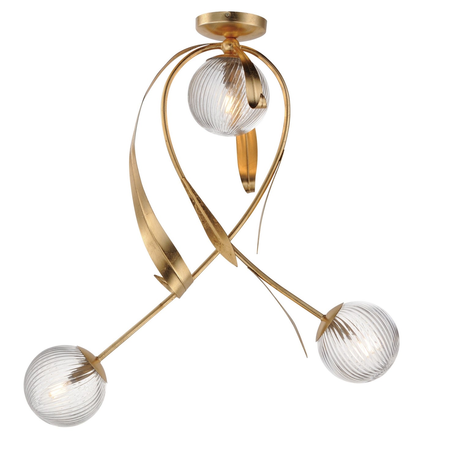 Maxim Lighting 28714CRGL Firenze Flush Mount in Gold Leaf