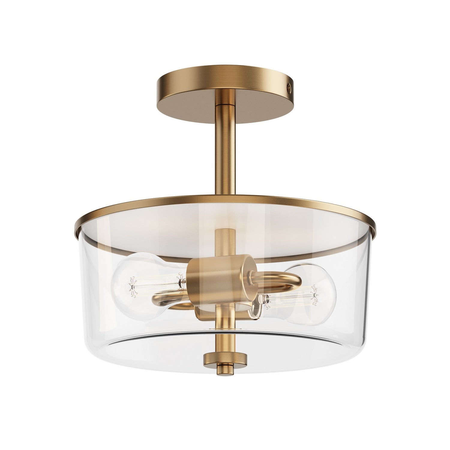 Maxim Lighting 5692CLNAB Fuller Semi Flush/pendant Convertible in Natural Aged Brass