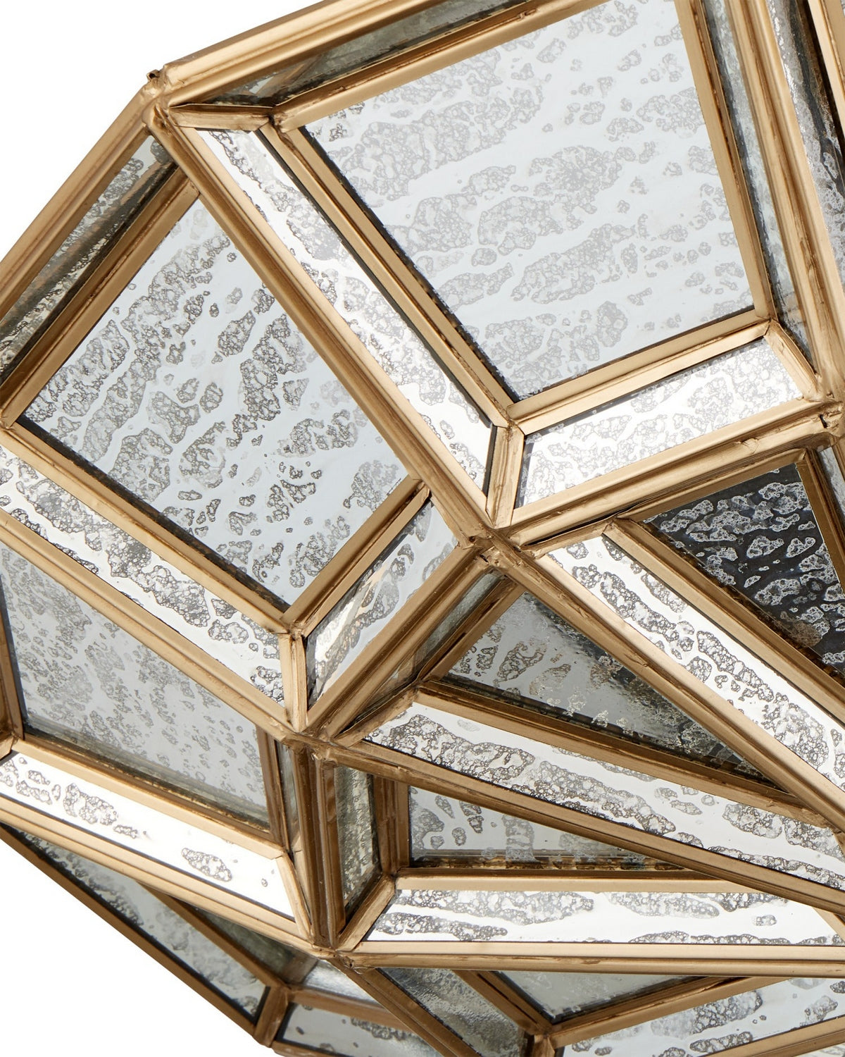 Currey and Company 9000-1362 Valentina Semi-Flush Mount in Antique Brass/Antique Silver