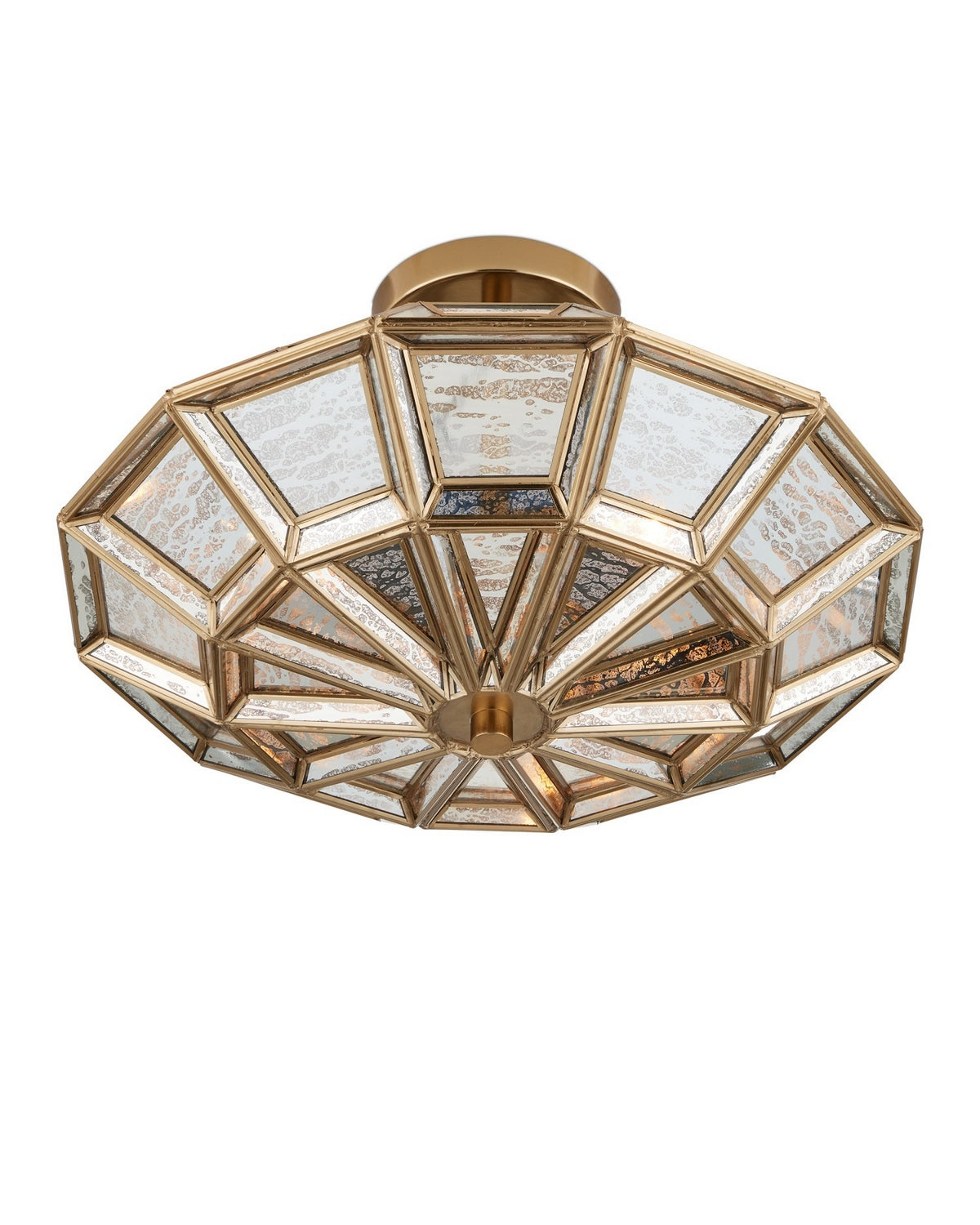 Currey and Company 9000-1362 Valentina Semi-Flush Mount in Antique Brass/Antique Silver
