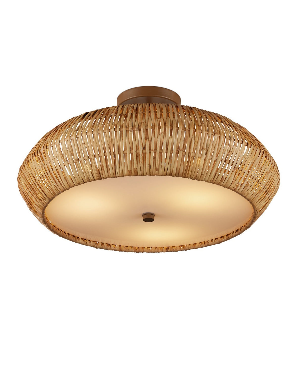 Currey and Company 9000-1347 Antibes Semi-Flush Mount in Natural/Khaki/White