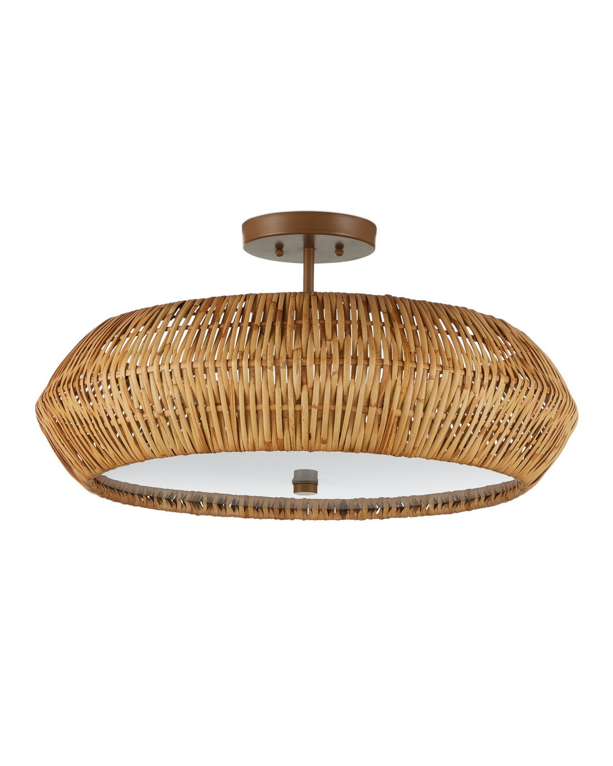 Currey and Company 9000-1347 Antibes Semi-Flush Mount in Natural/Khaki/White