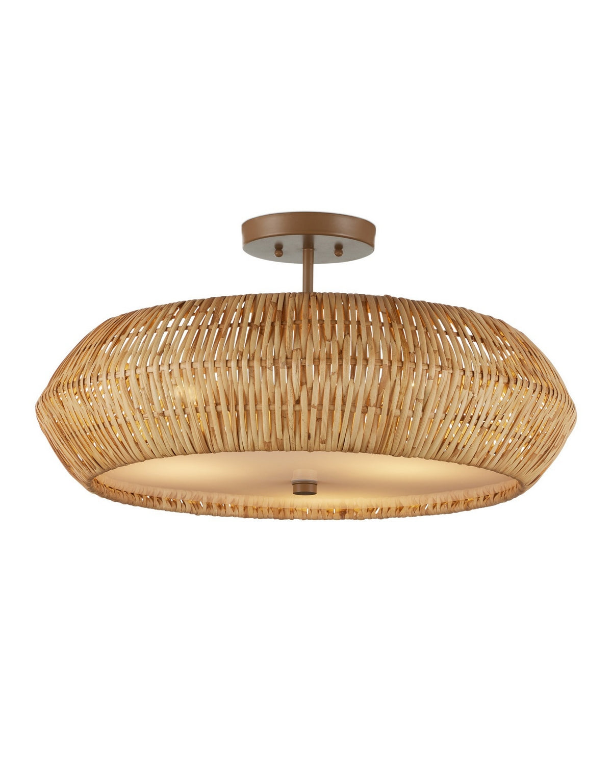 Currey and Company 9000-1347 Antibes Semi-Flush Mount in Natural/Khaki/White