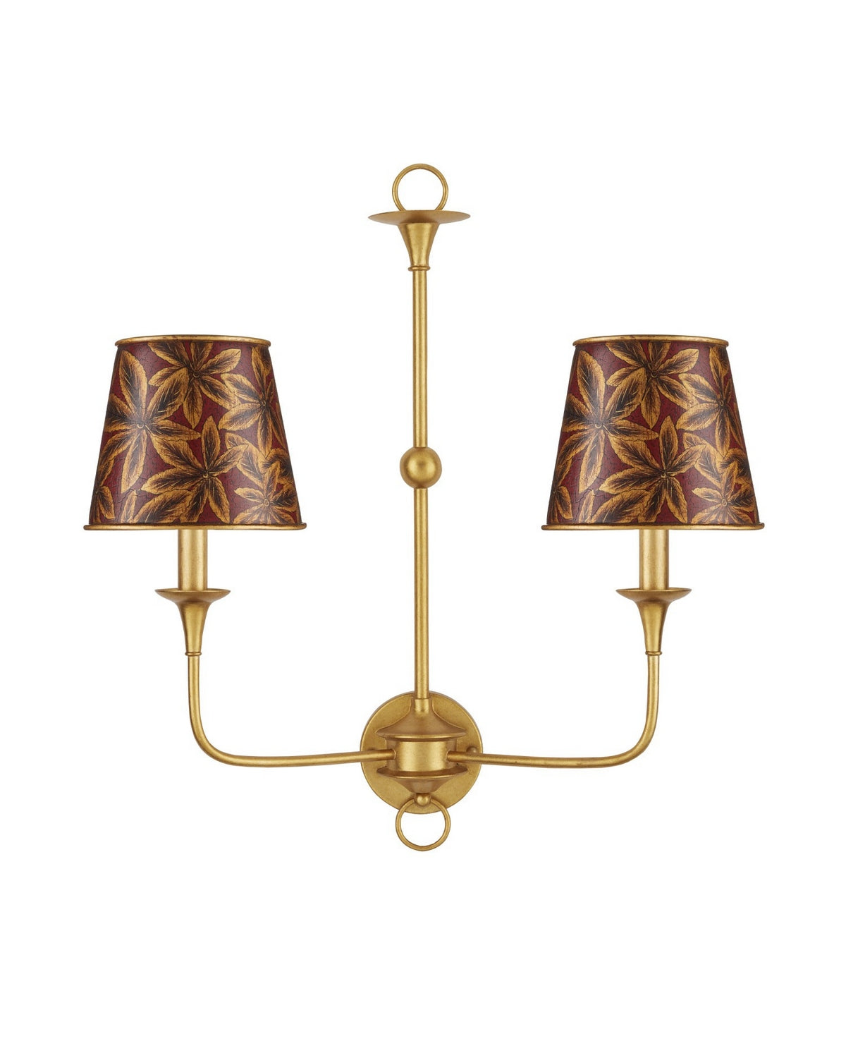 Currey and Company 0900-0070 Castagno Tapered Chandelier Shade in Gold/Red