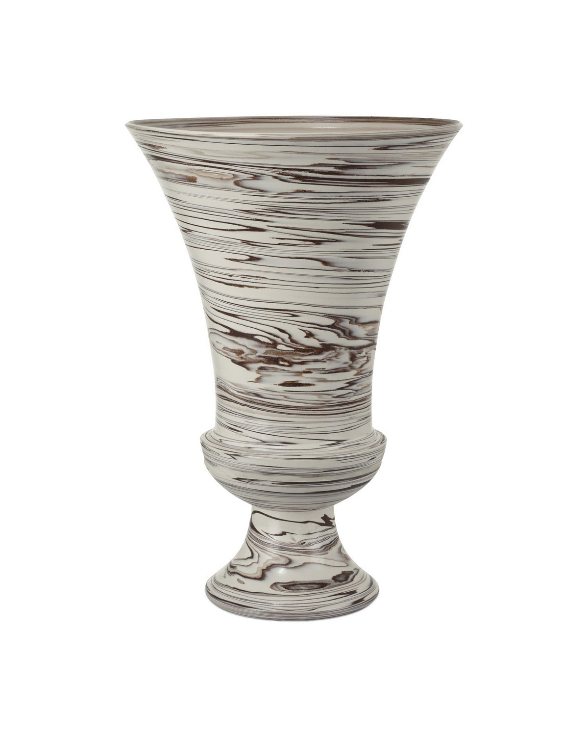 Vase sur pied Jejune de Currey and Company 1200-1010, couleur beige/marron