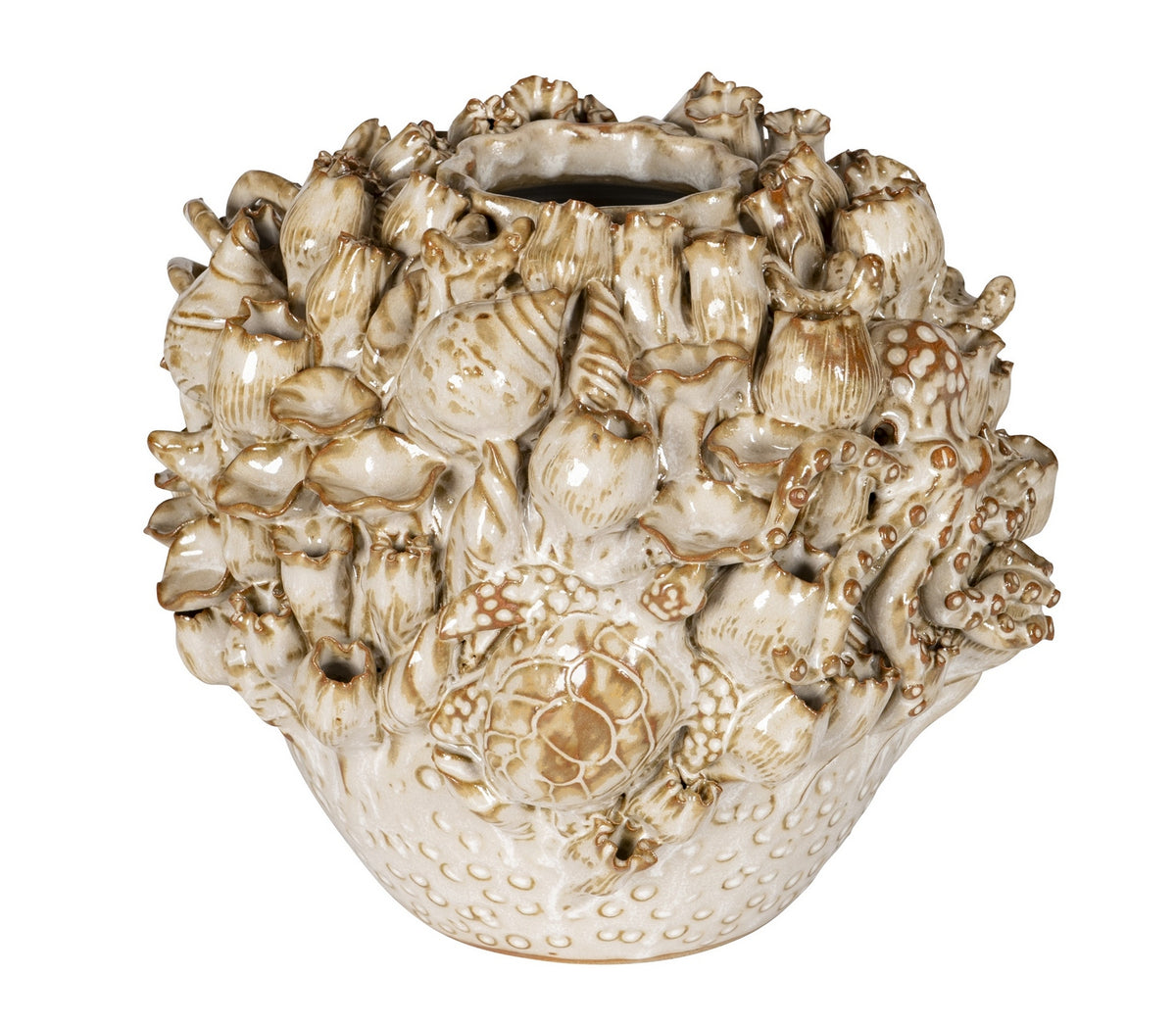 Vase Tidal Currey and Company 1200-1052 en blanc laiteux