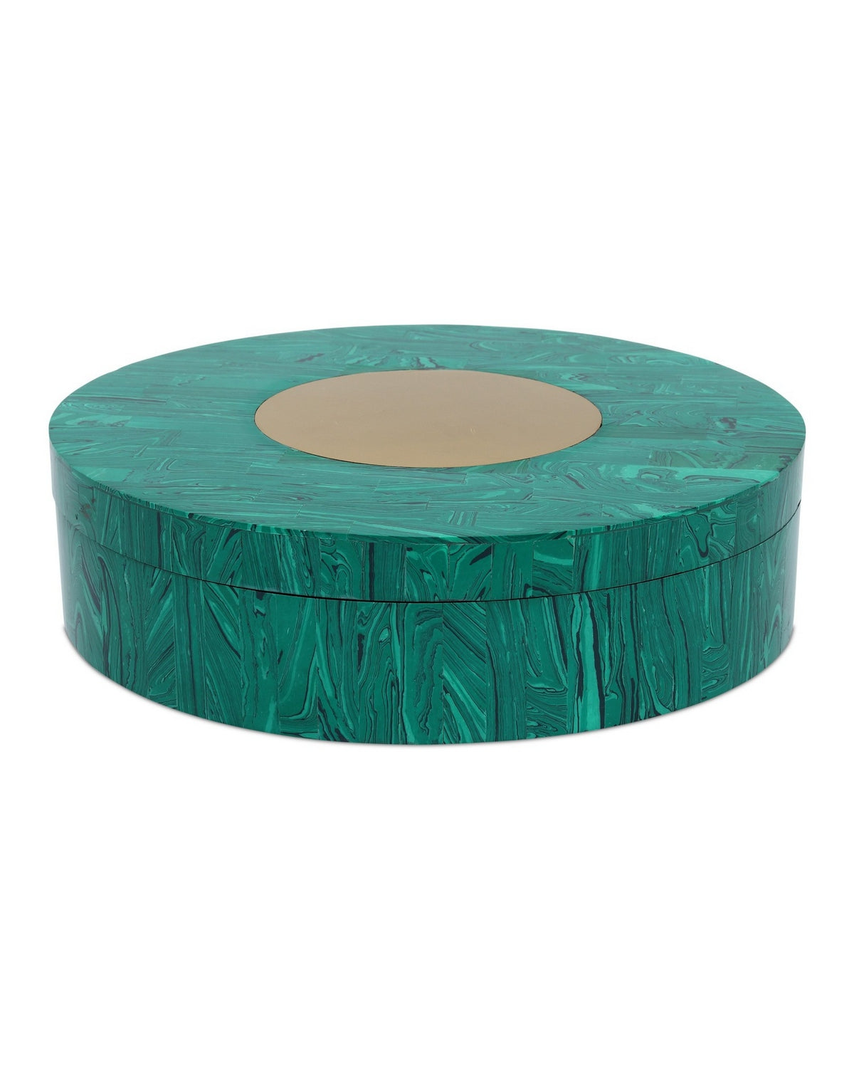 Currey and Company 1200-1061 Transformation Box in Marbled Green/Brushed Brass