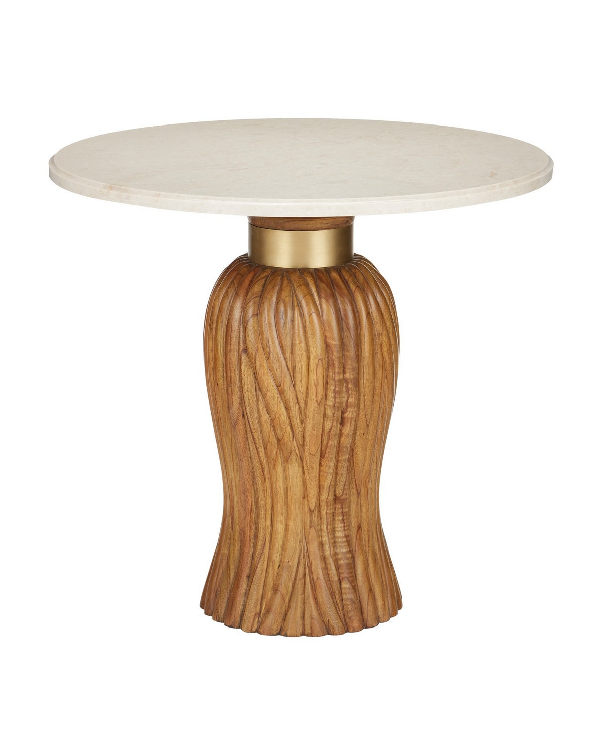 Currey and Company 3000-0335 Tassel Entry Table in Morel Brown/Natural/Brushed Brass