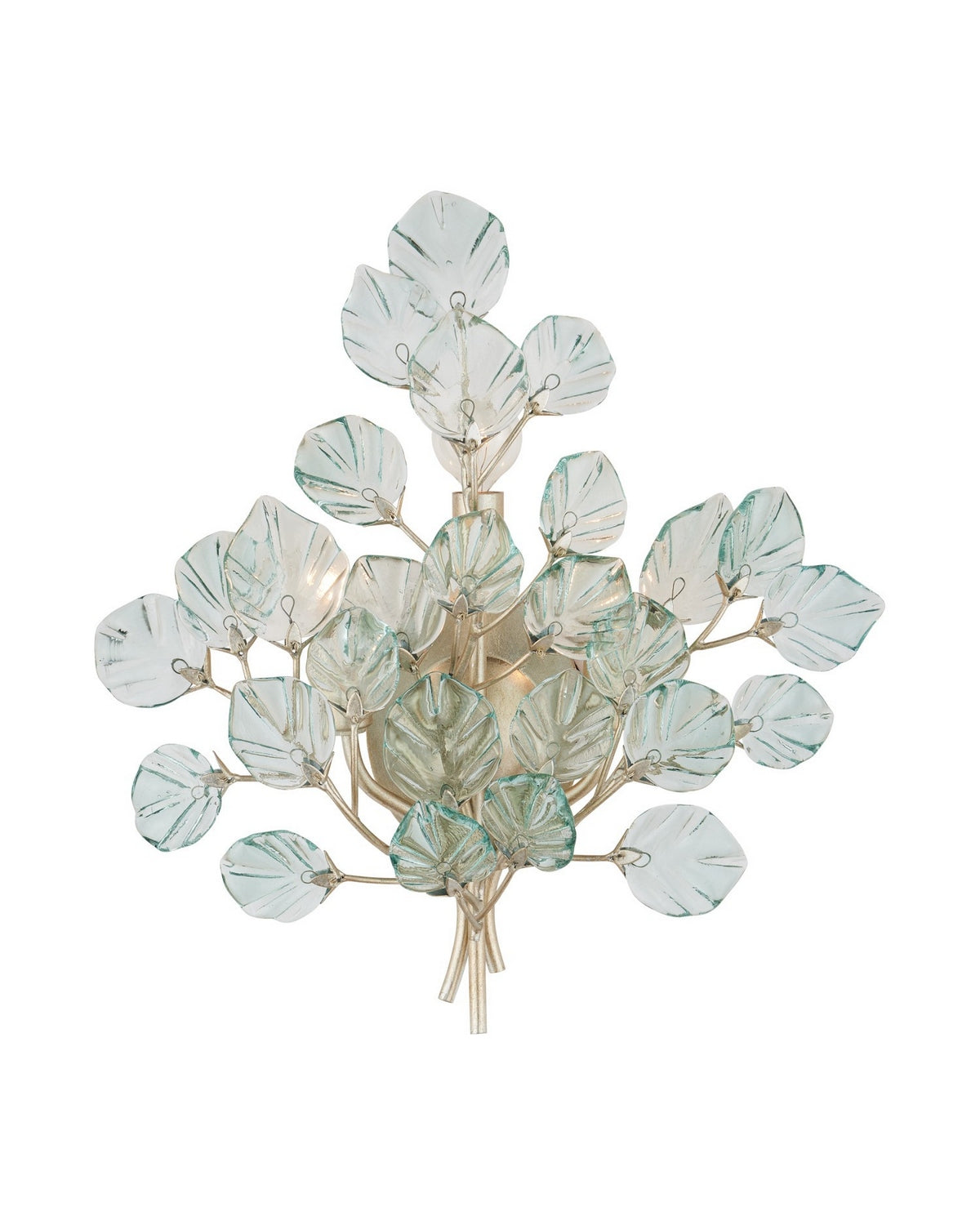 Currey and Company 5000-0290 Baobab Wall Sconce in Clear/Contemporary Silver Leaf/Contemporary Silver