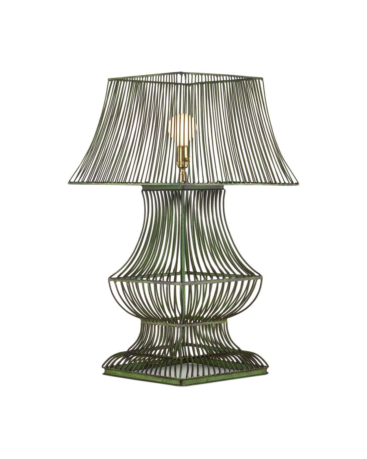 Currey and Company 6000-1062 Tuteurs Lampe de table en vert vieilli