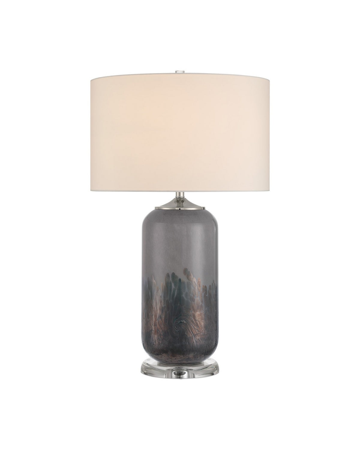 Currey and Company 6000-1071 Lewes Lampe de table en nickel gris/transparent/poli