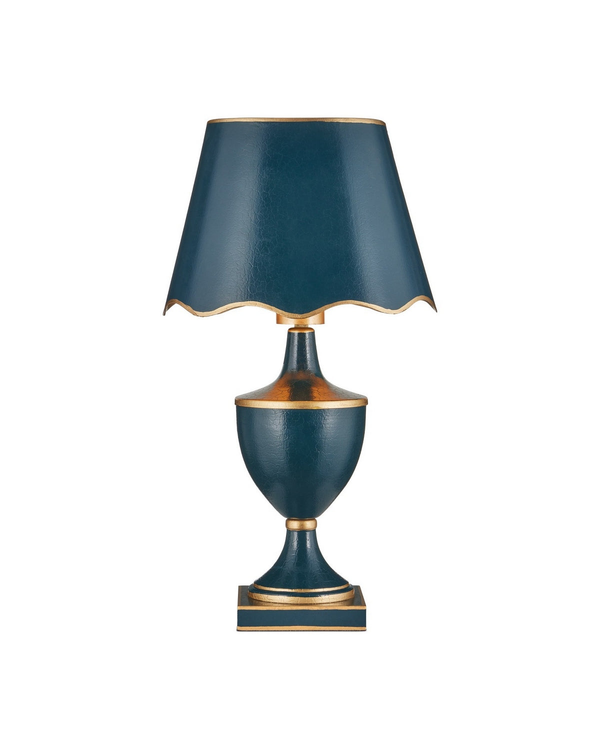Carnet de voyage sans fil Currey and Company 6700-0016 Lampe de table bleu marine/or