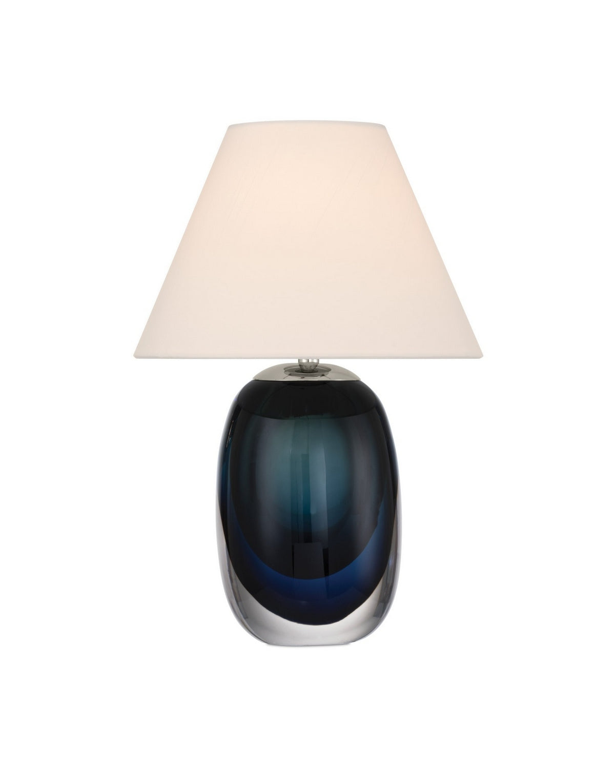 Currey and Company 6700-0019 Danza sans fil Lampe de table en nickel bleu/transparent/poli