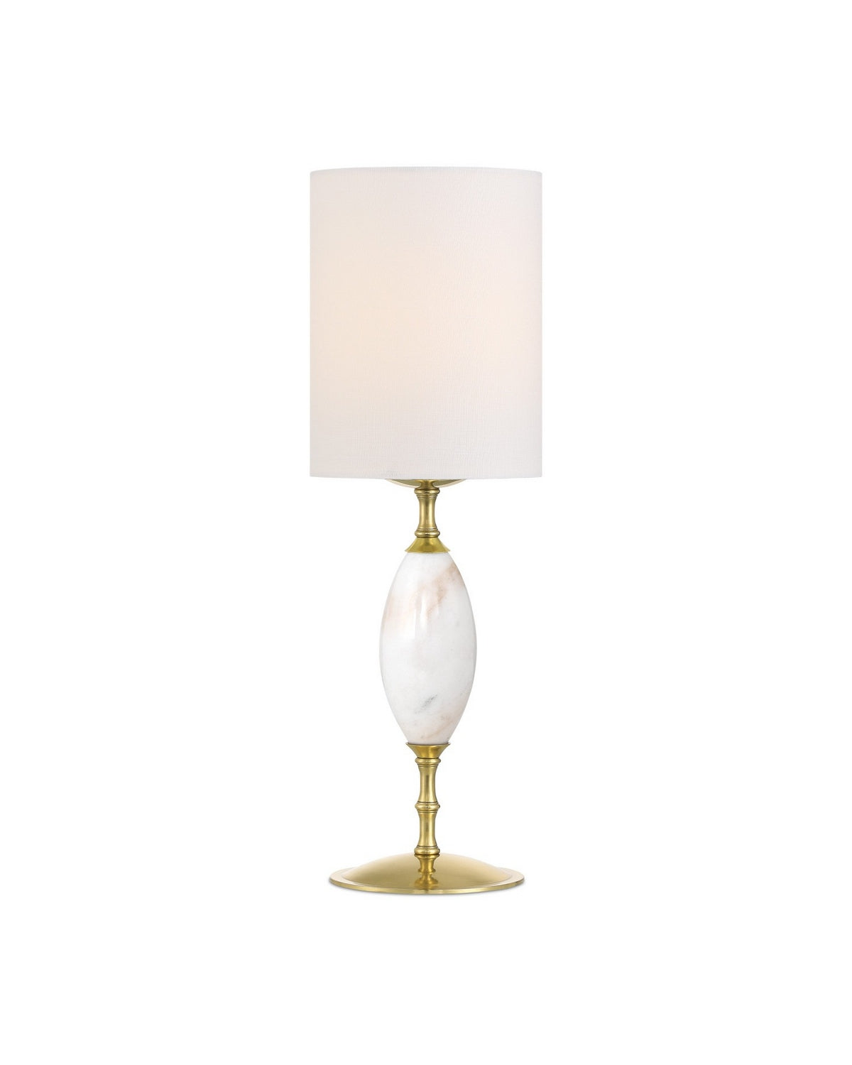Currey and Company 6700-0021 Marche sans fil Lampe de table en blanc/laiton