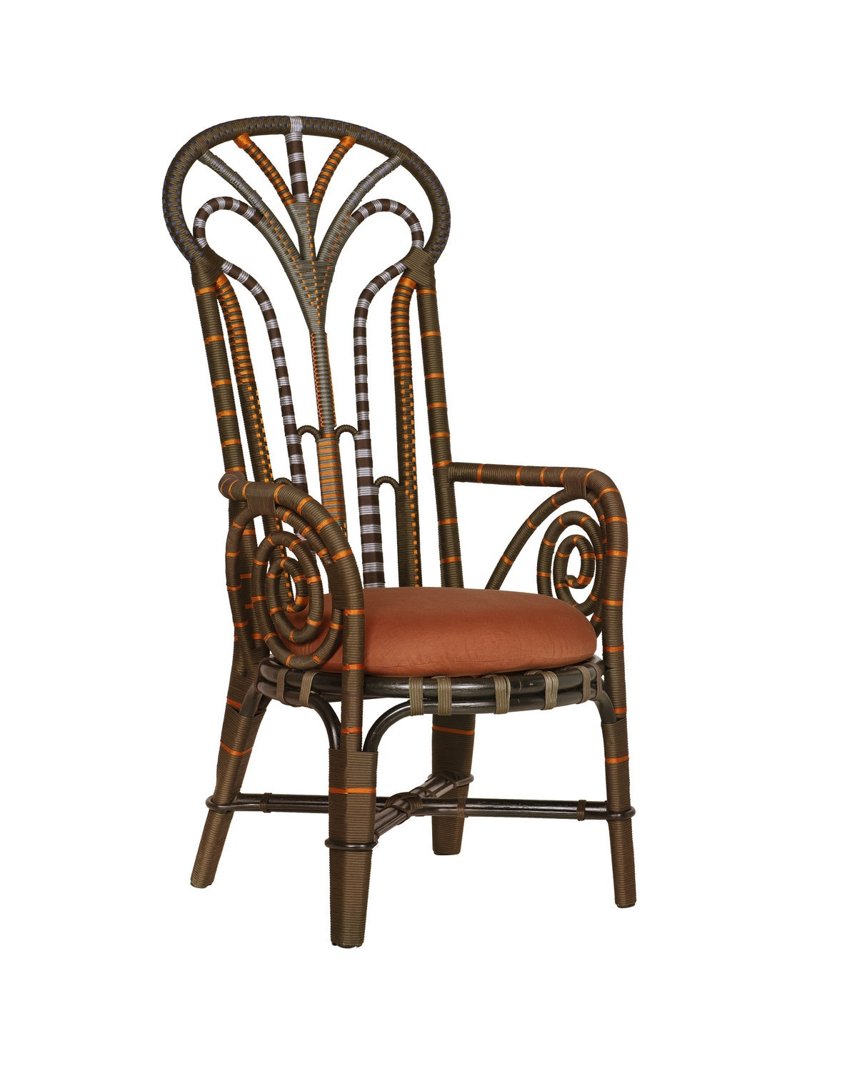 Fauteuil trône Benin Currey and Company 7000-1062, marron/orange