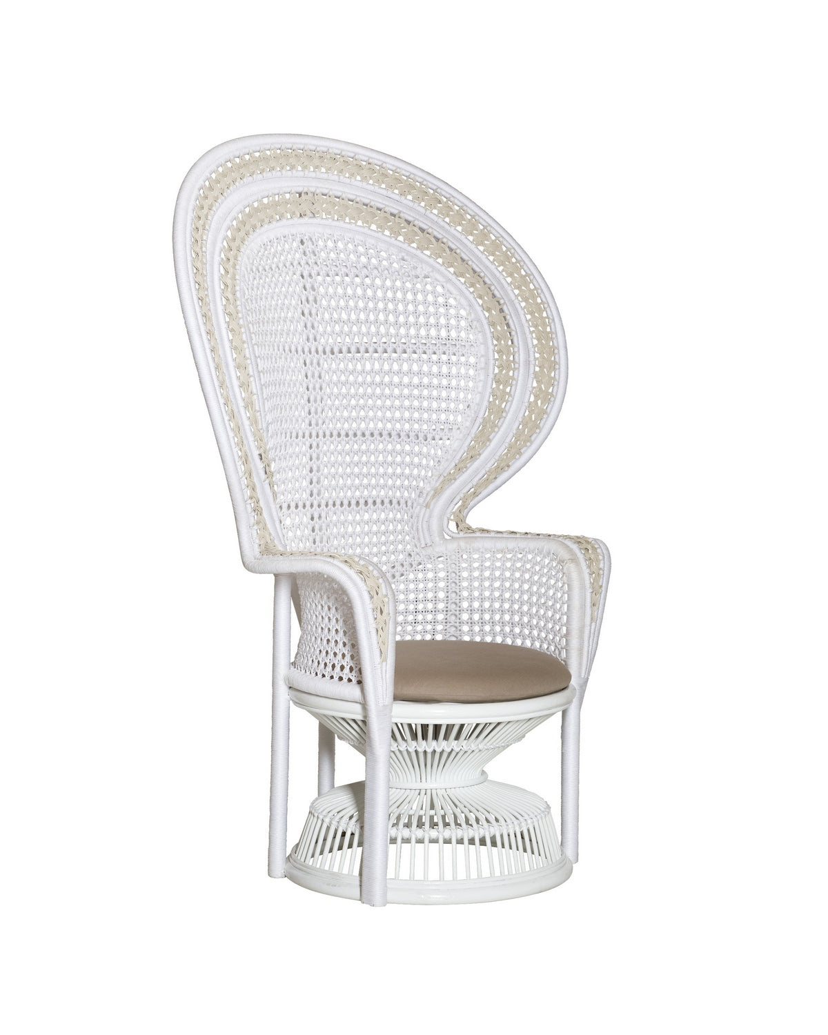 Fauteuil Emanuelle 7000-1072 de Currey and Company, en blanc/naturel