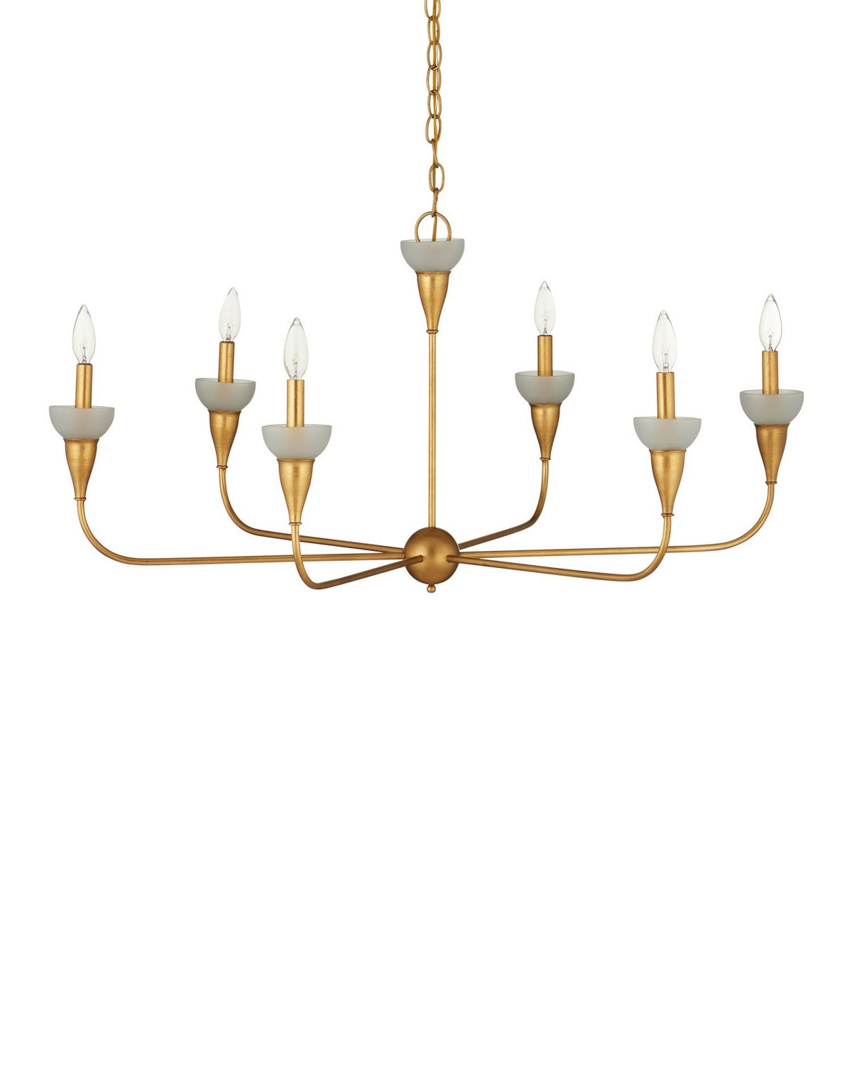 Currey et Compagnie 9000-1328 Aurélia Frost Suspendu Feuille d'or contemporaine/Or contemporain/Givré