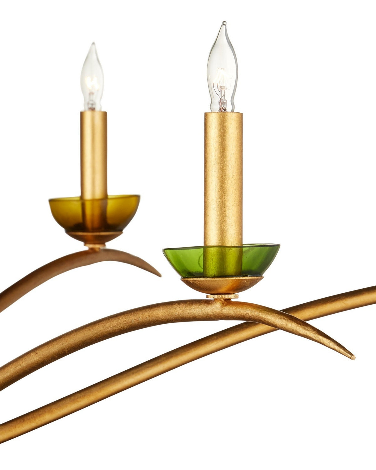 Currey et Compagnie 9000-1338 Flannery Suspendu Feuille d'or contemporaine/Or contemporain/Vert