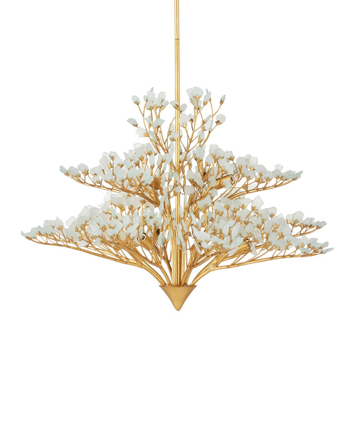 Currey and Company 9000-1344 Fiorella Suspendu en feuille d'or contemporaine/dépoli