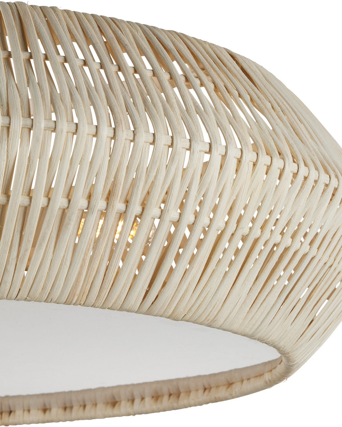 Currey and Company 9000-1346 Antibes Semi-Flush Mount in Bleached Natural/Snow White/White