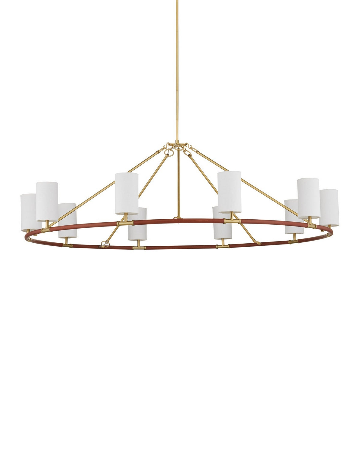 Currey and Company 9000-1350 Ellerston Suspendu couleur marron selle/laiton brossé