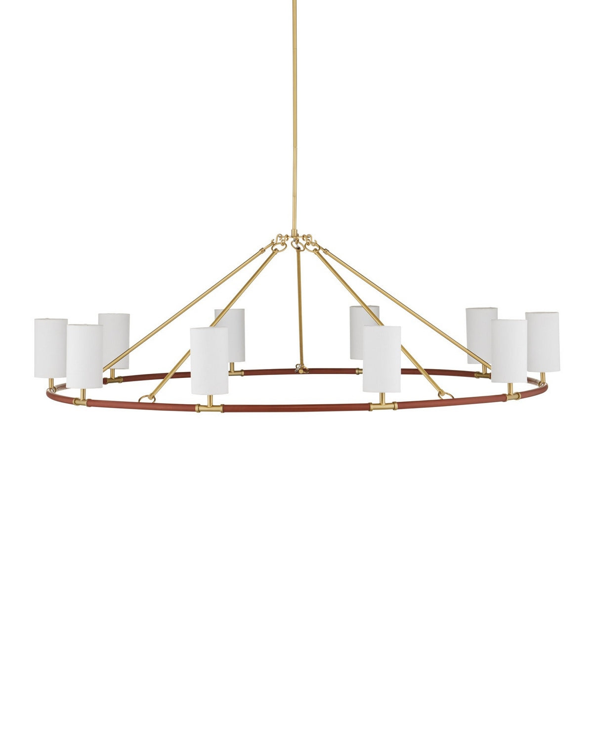 Currey and Company 9000-1350 Ellerston Suspendu couleur marron selle/laiton brossé