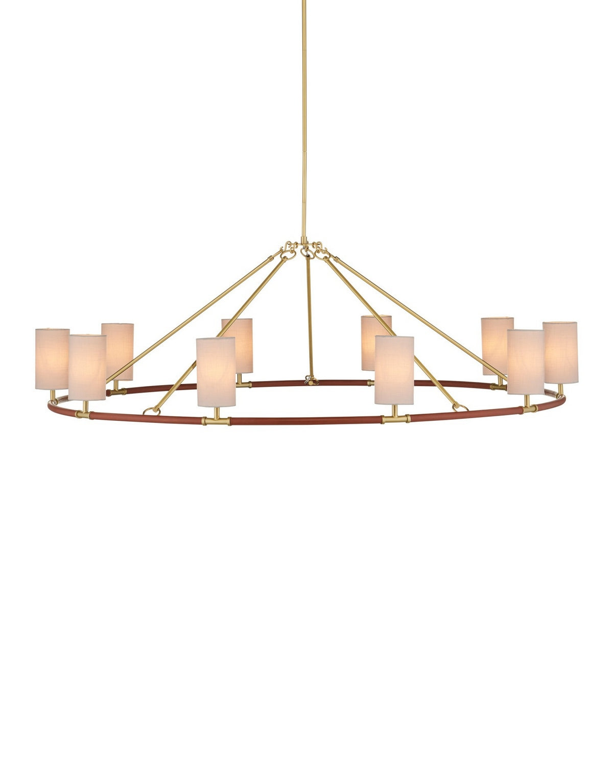 Currey and Company 9000-1350 Ellerston Suspendu couleur marron selle/laiton brossé