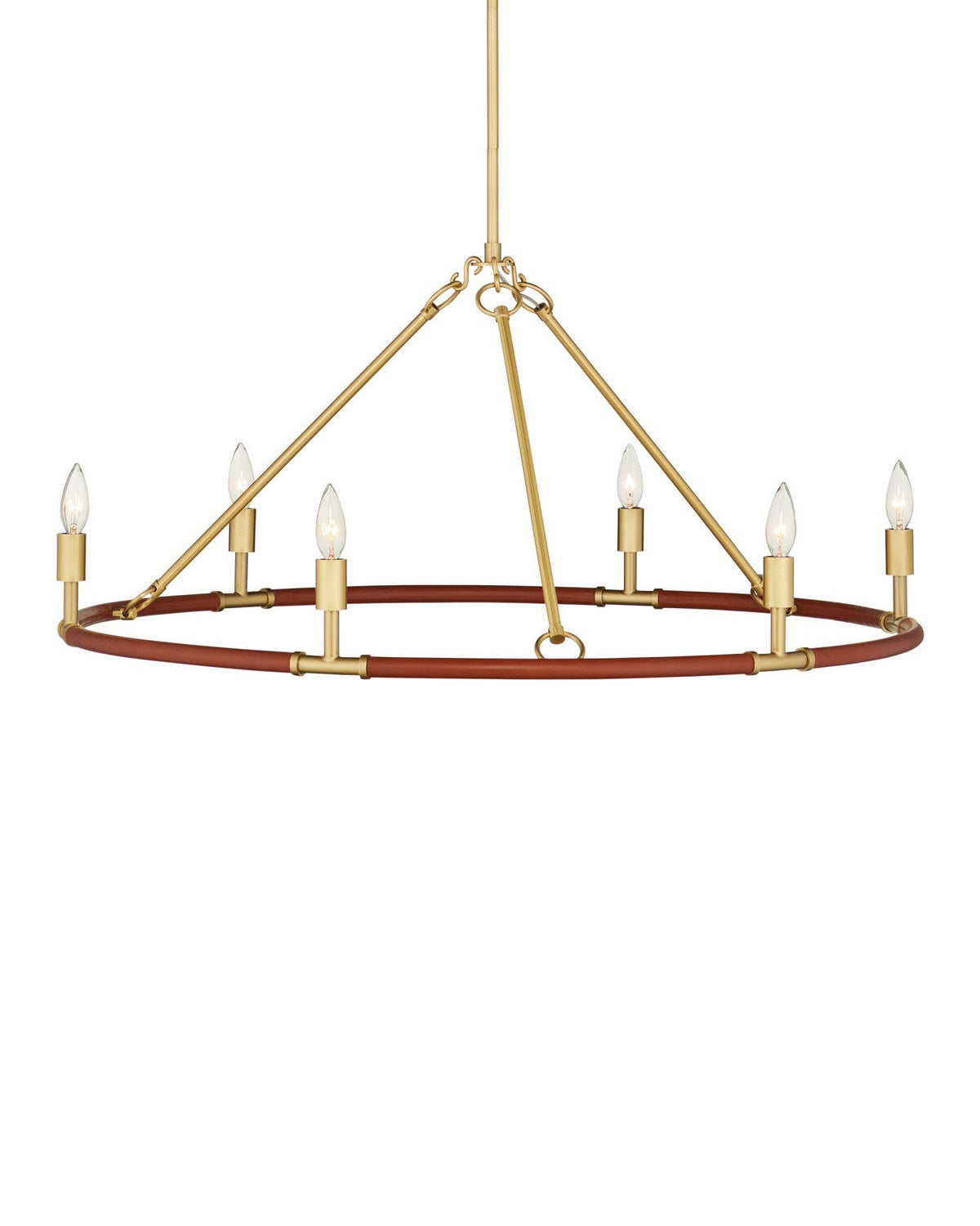 Currey et Compagnie 9000-1351 Ellerston Suspendu couleur marron selle/laiton brossé