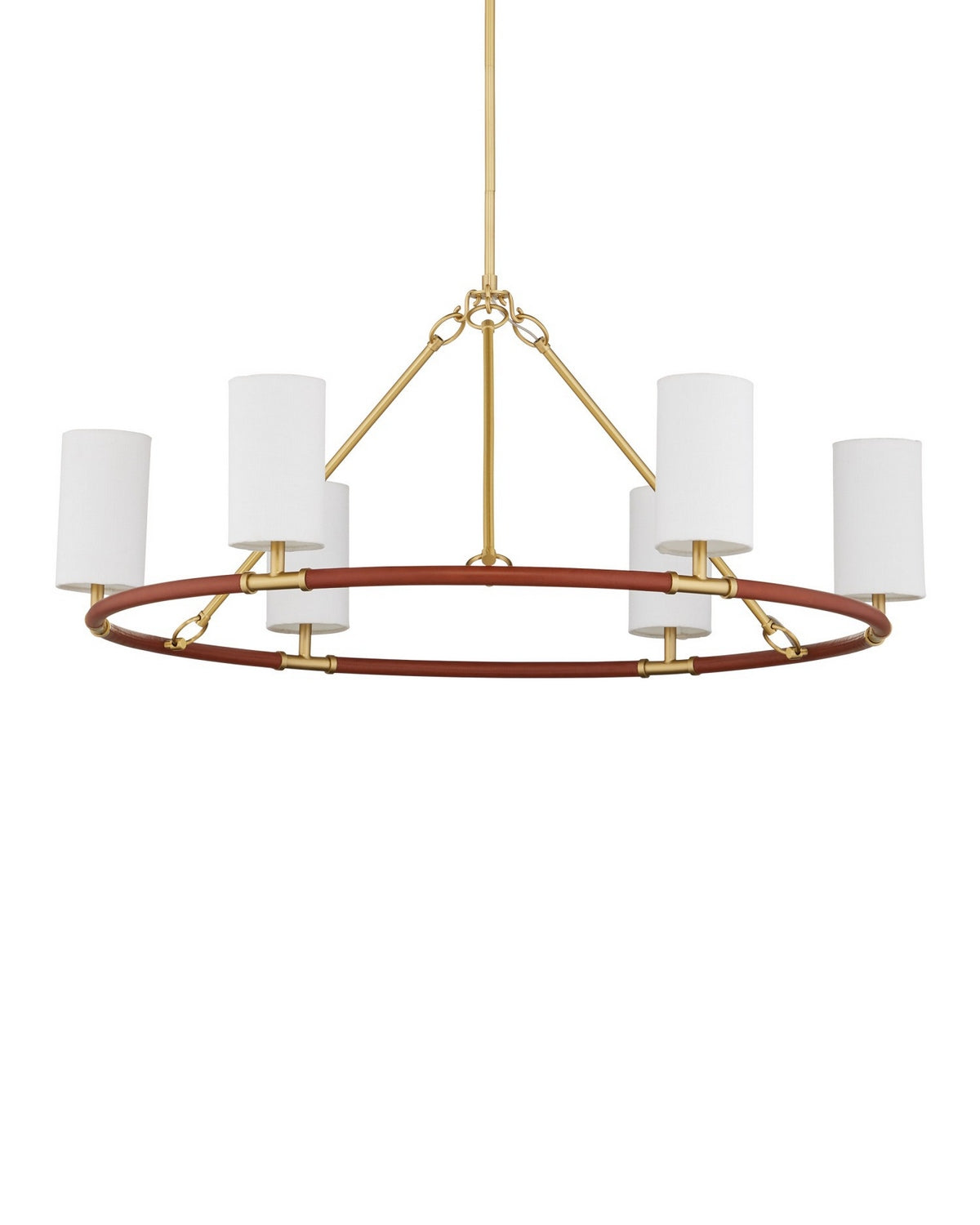 Currey et Compagnie 9000-1351 Ellerston Suspendu couleur marron selle/laiton brossé