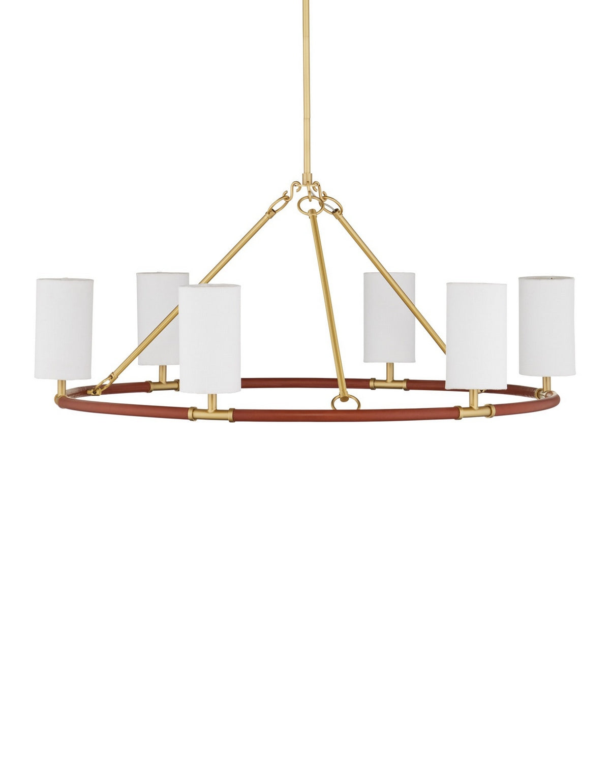Currey et Compagnie 9000-1351 Ellerston Suspendu couleur marron selle/laiton brossé