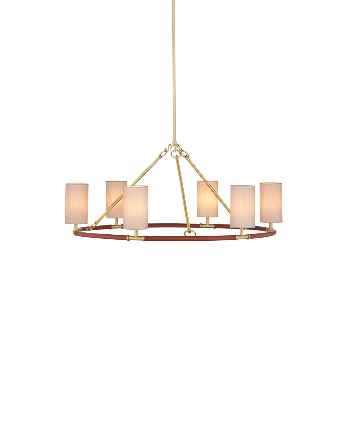 Currey et Compagnie 9000-1351 Ellerston Suspendu couleur marron selle/laiton brossé