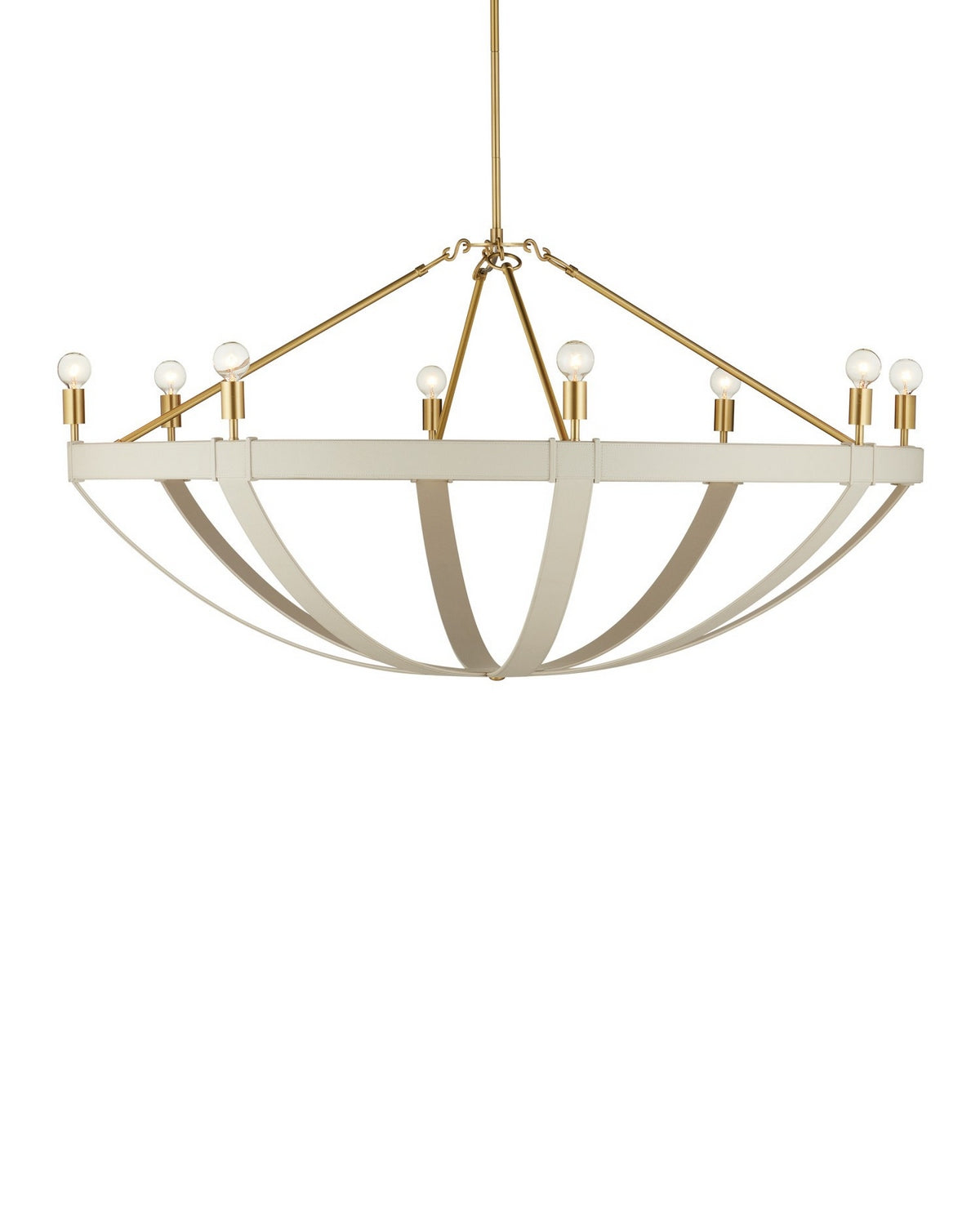 Currey et Compagnie 9000-1352 Barrington Suspendu en crème/laiton brossé