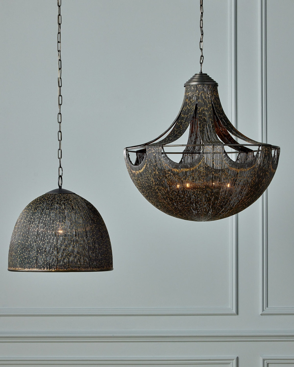 Currey and Company 9000-1353 Eduardo Pendant in Natural Iron/Brass