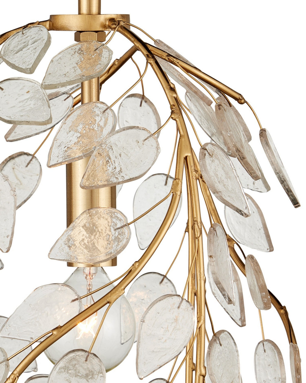 Currey and Company 9000-1354 Banyan Suspension en laiton antique/transparent