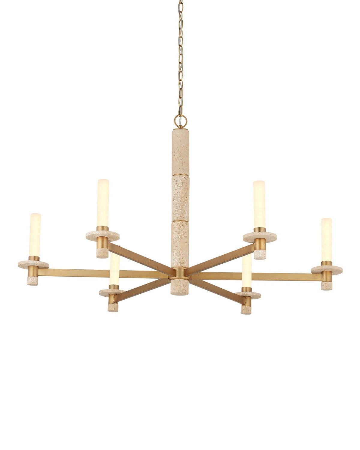 Currey et Compagnie 9000-1369 Marcelo Suspendu en laiton naturel/antique/blanc
