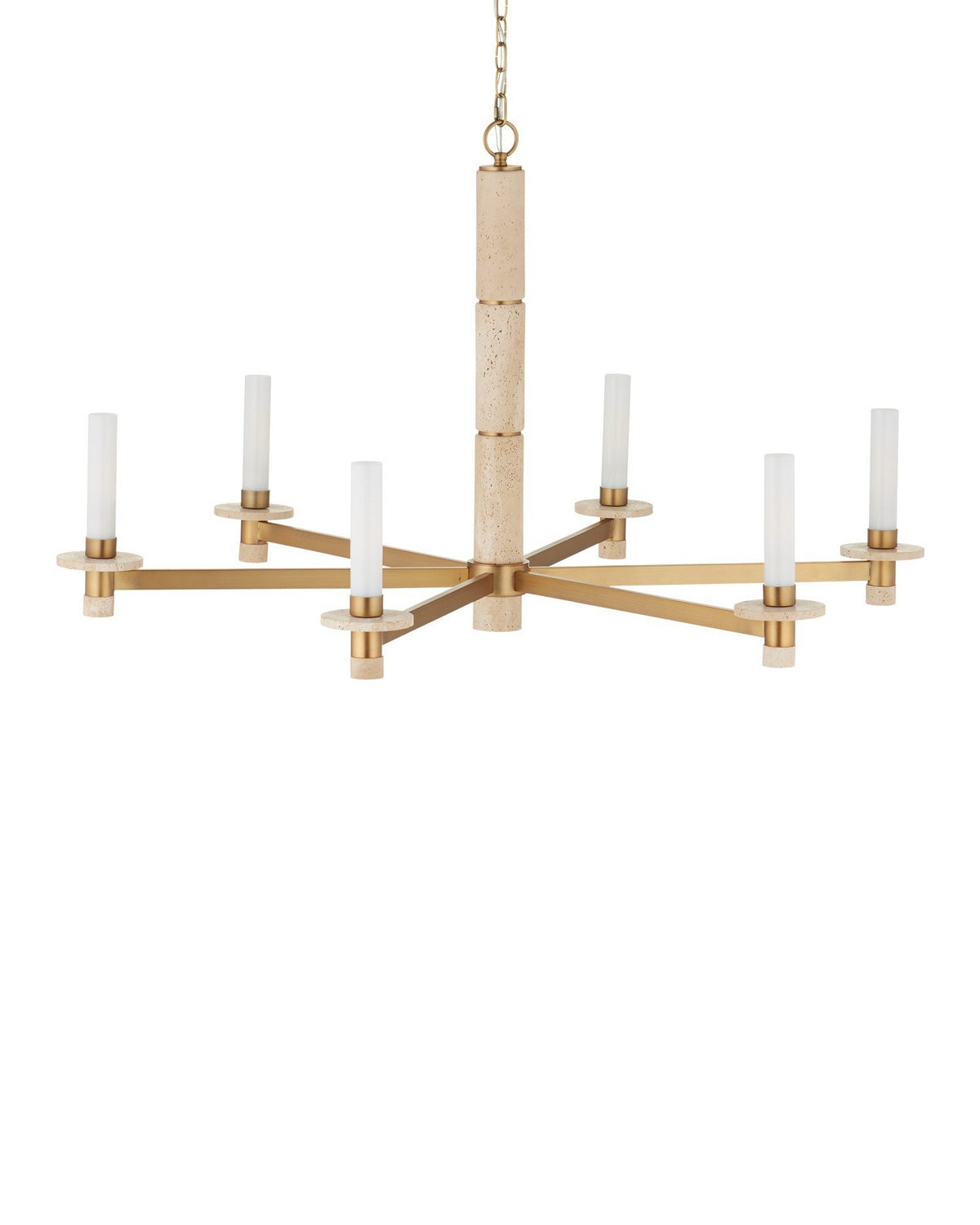 Currey et Compagnie 9000-1369 Marcelo Suspendu en laiton naturel/antique/blanc