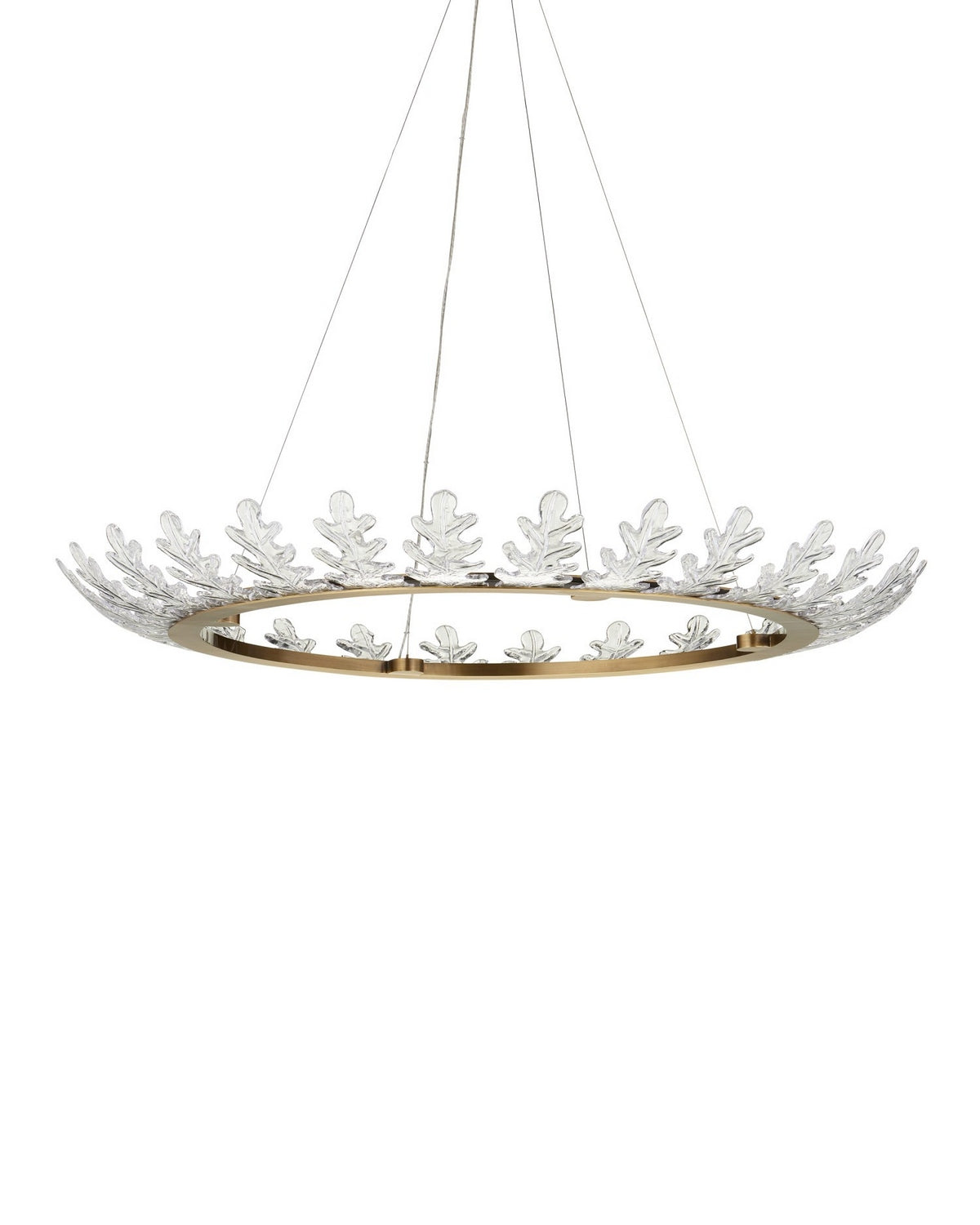 Currey and Company 9000-1372 Couronne de chêne Suspendu en laiton antique poli/transparent