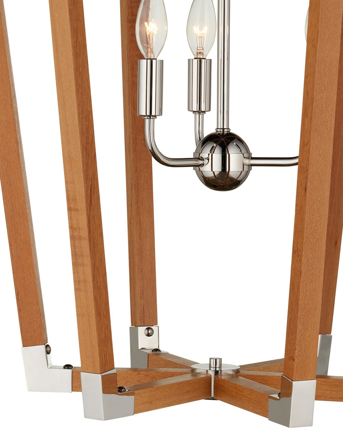 Currey and Company 9000-1376 Boyd Chandelier in Natural/Polished Nickel