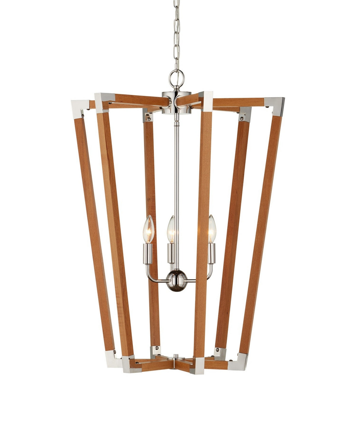 Currey and Company 9000-1376 Boyd Chandelier in Natural/Polished Nickel