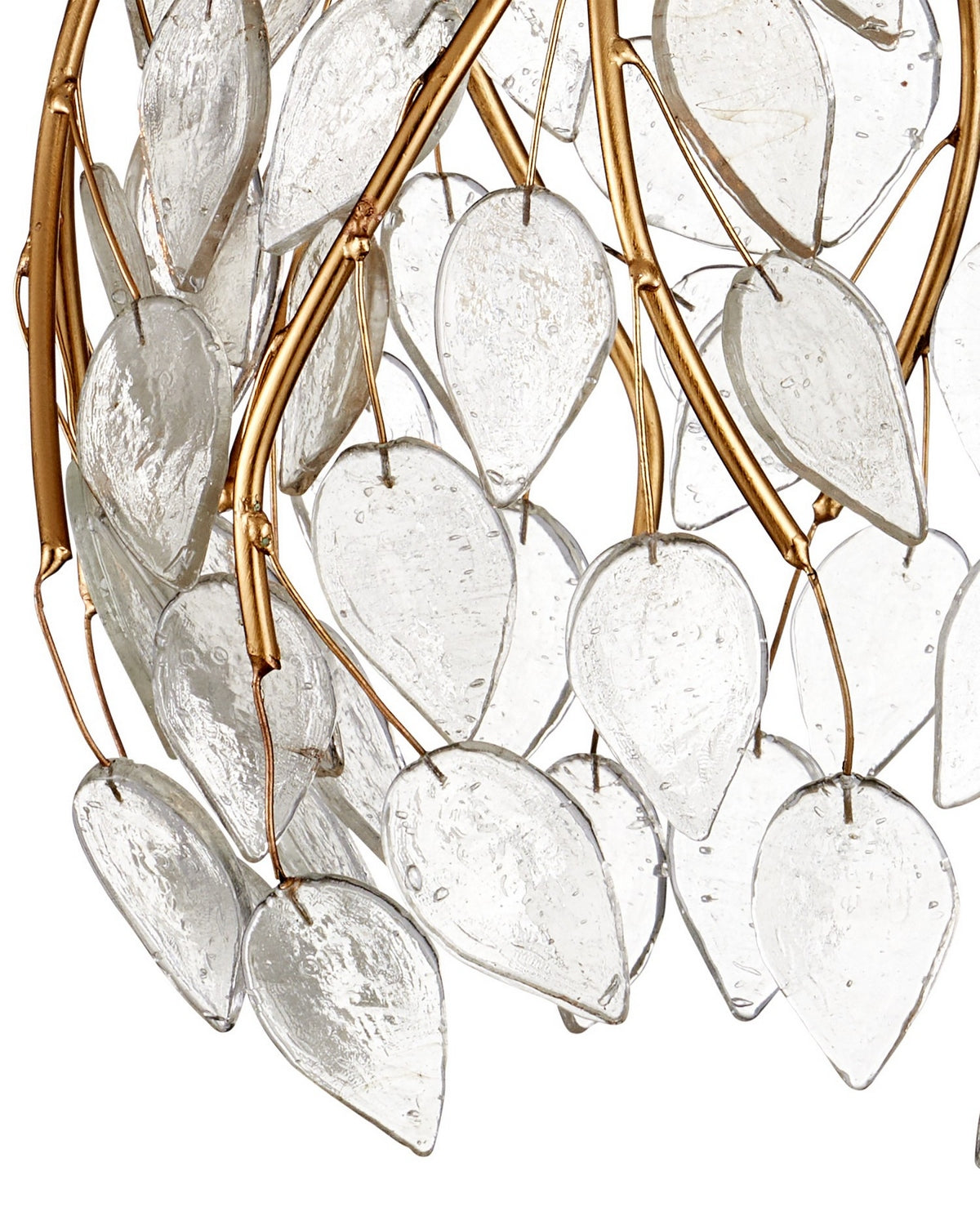 Currey and Company 9000-1391 Banyan Linear Multi-Drop Suspension en laiton antique/transparent/argent