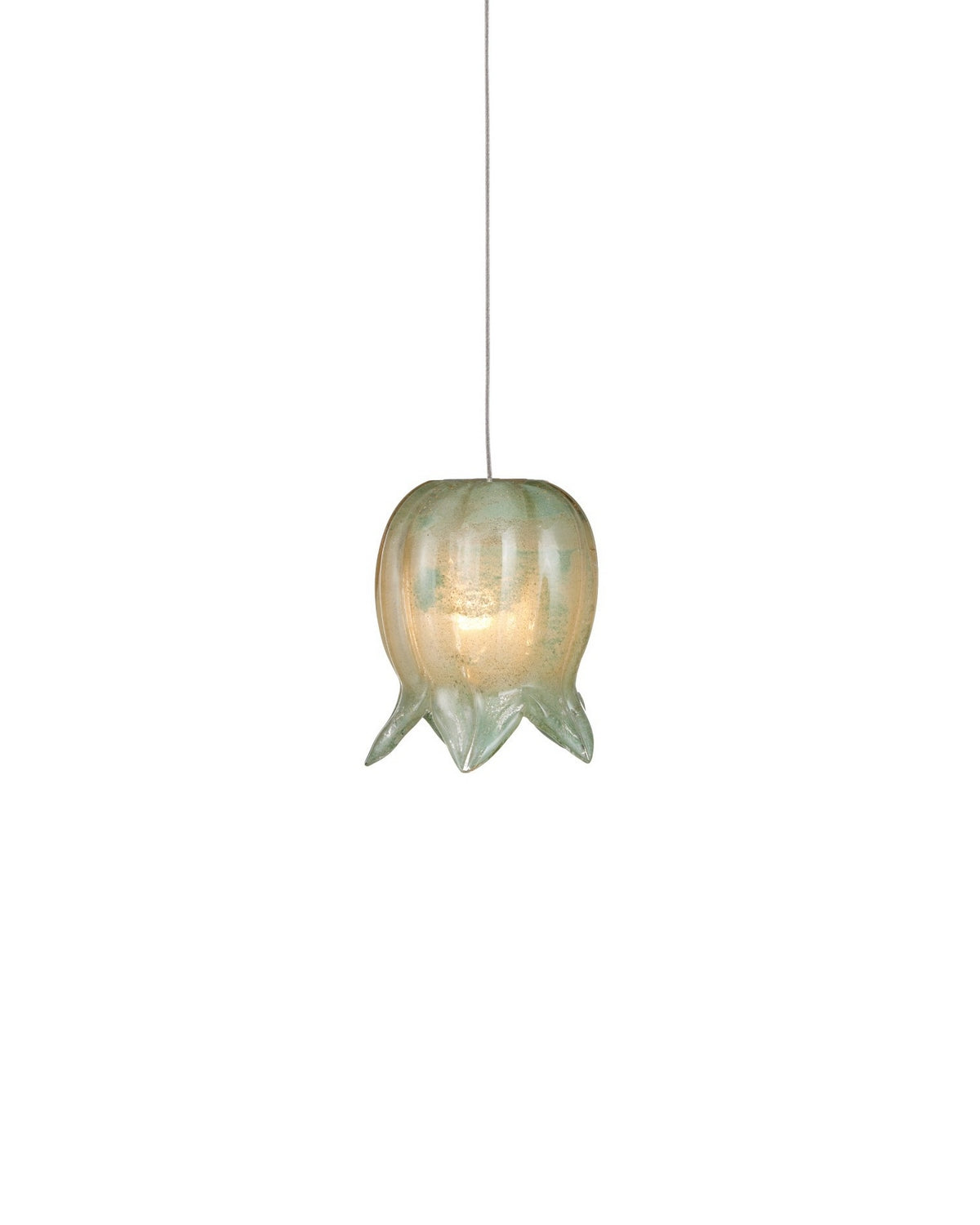 Currey and Company 9000-1395 Polpo Rond Multi-Drop Suspension en vert/argent