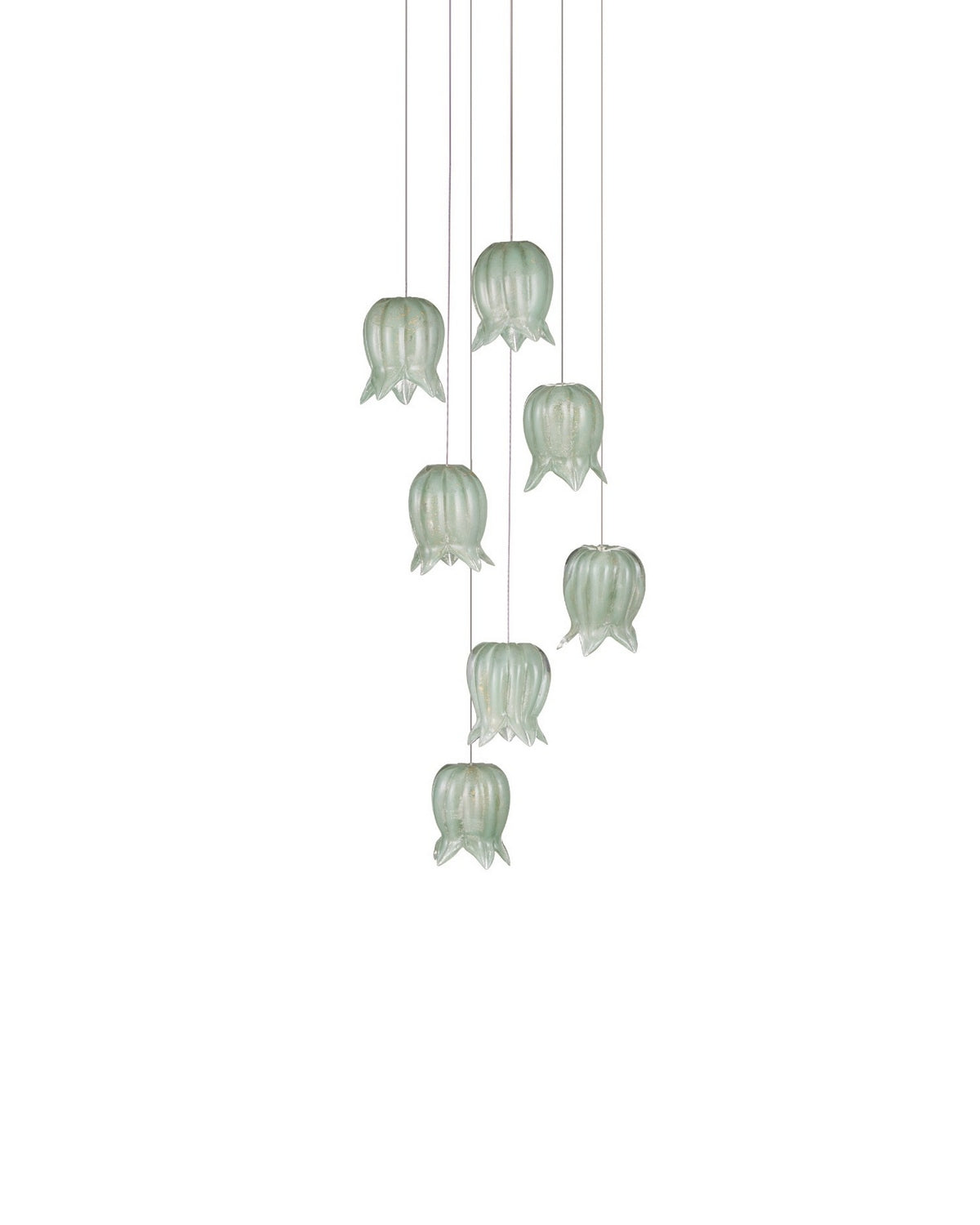 Currey and Company 9000-1397 Polpo Rond Multi-Drop Suspension en vert/argent